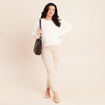 Gilet manches longues ecru femme