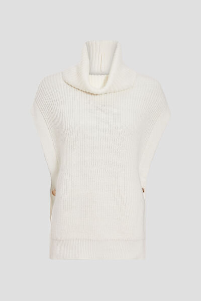 Pull manches courtes ecru femme