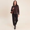 Chemise manches longues marron femme