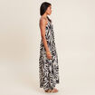 Robe longue évasée bretelles noir femme