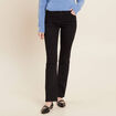 Jean droit taille basculée noir femme
