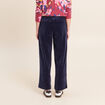 Pantalon en velours bleu marine femme