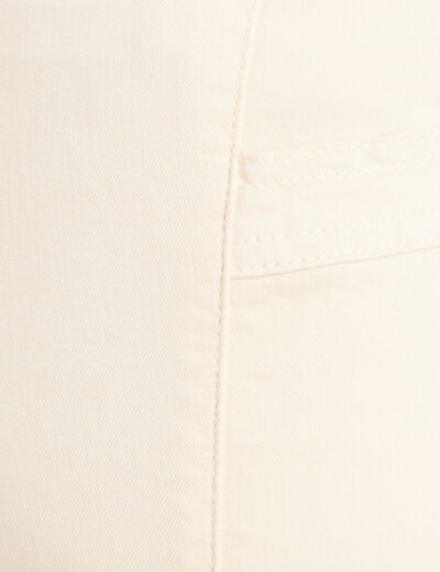 Pantalon coupe droite à coulisse ivoire femme