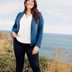Veste tailleur en jean denim brut femme