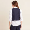 Gilet barman sans manches bleu fonc&eacute; femme