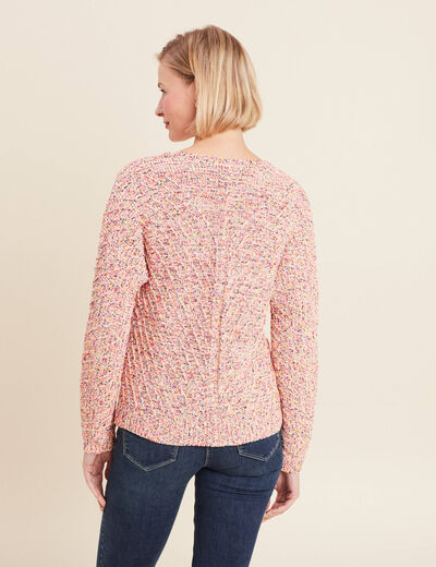 Pull manches longues rose fushia femme