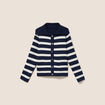 Veste r&eacute;versible en maille bleu femme