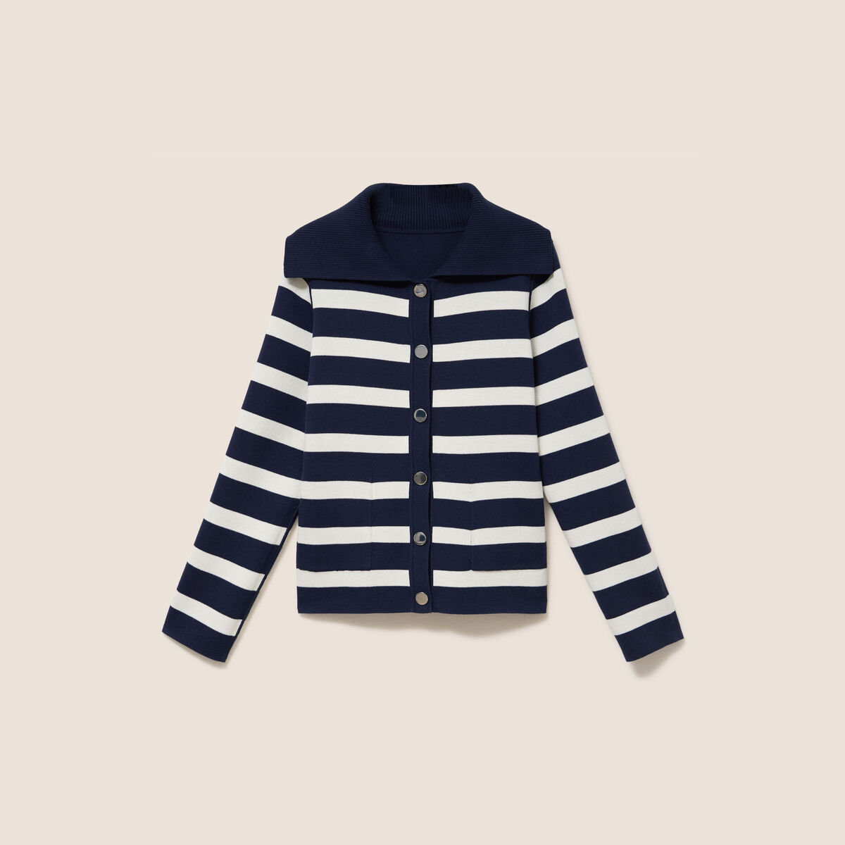 Veste r&eacute;versible en maille bleu femme