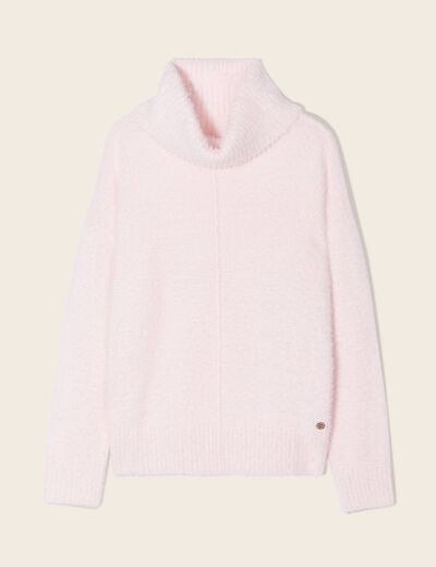 Pull manches longues rose clair femme