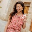 Blouse fluide sans manches rose femme