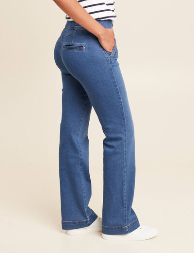 Jean bootcut taille haute denim stone femme