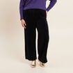 Pantalon large velours noir femme