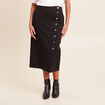 Jupe en maille doubl&eacute;e noir femme