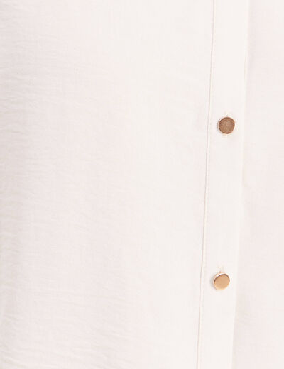 Chemise ample effet boule doubl&eacute;e ivoire femme