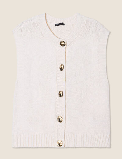 Gilet sans manches ecru femme