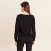Pull col v noir femme