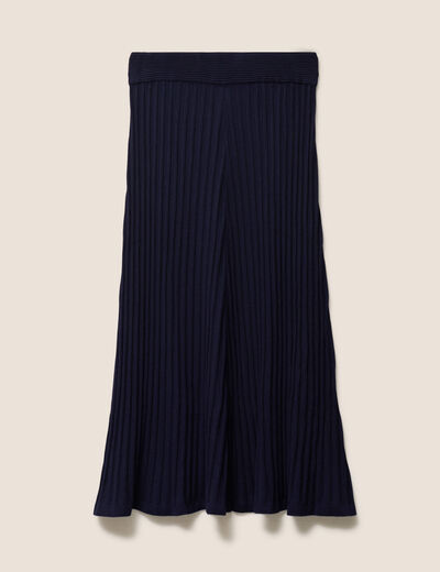 Jupe en maille bleu marine femme