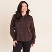 Chemise manches longues marron femme