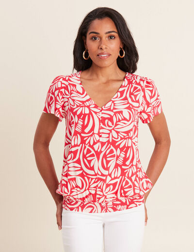 Blouse manches courtes rouge femme