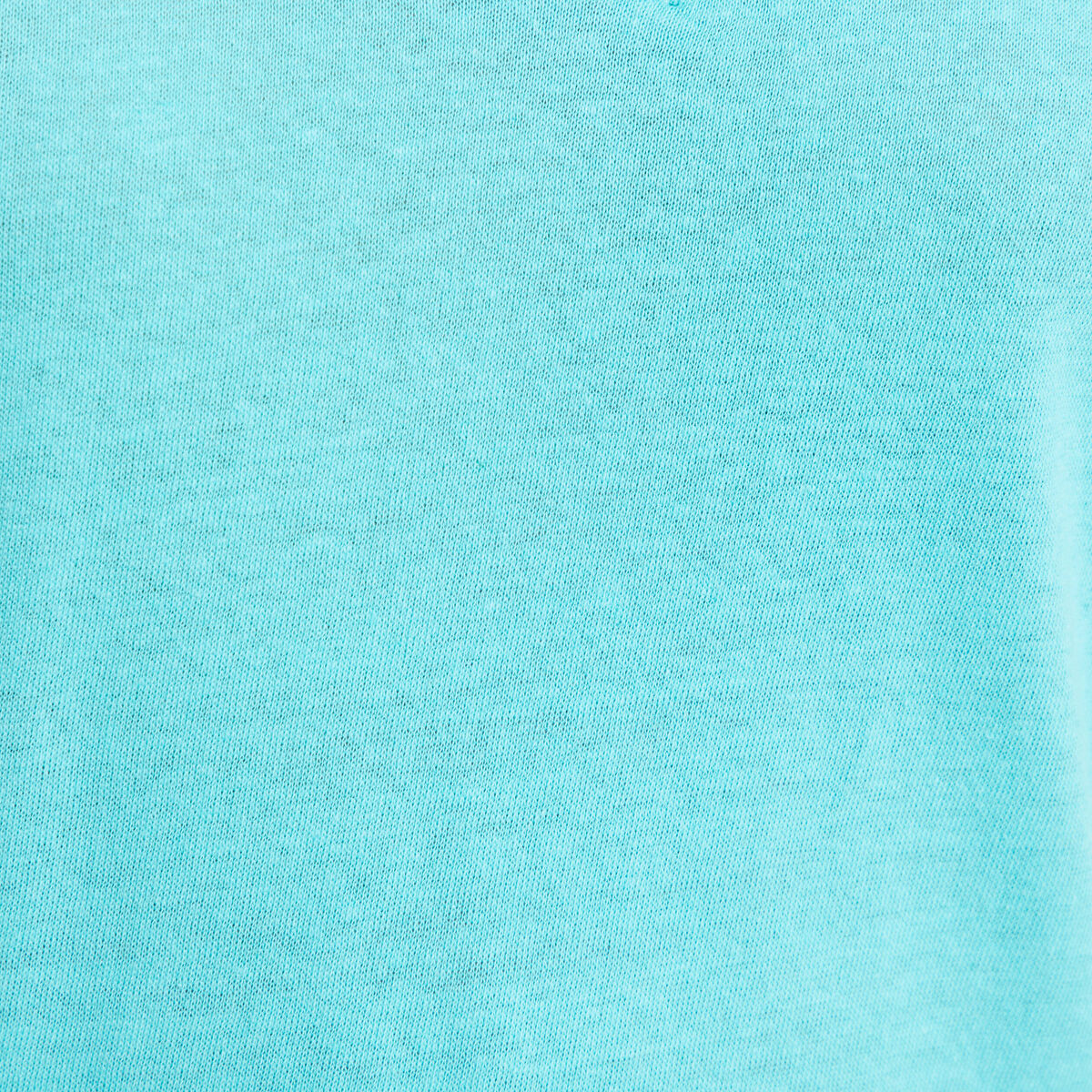 T-shirt manches courtes col en V bleu turquoise femme