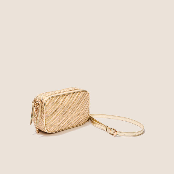 sac rectangulaire effet tresse couleur or femme Sac rectangulaire effet tressé couleur or femme