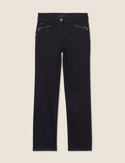 Pantalon droit 5 poches noir femme