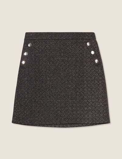 Jupe trapèze boutons couleur cuivre femme