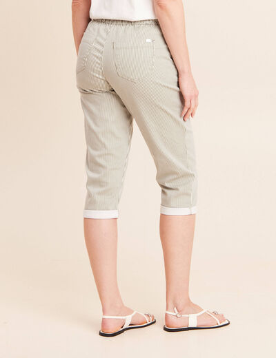 Pantacourt coupe mom large vert femme