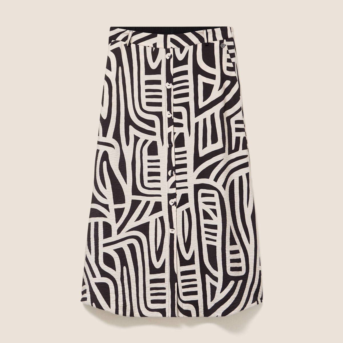 Jupe longue &eacute;vas&eacute;e r&eacute;versible noir femme