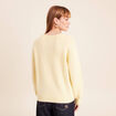 Gilet manches longues col rond jaune pastel femme