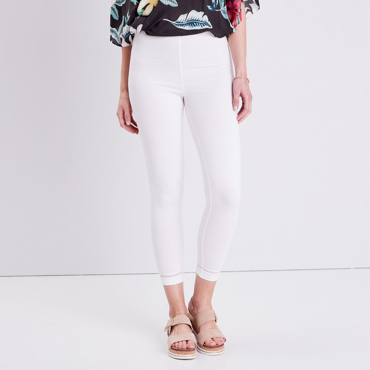 Legging taille standard blanc femme