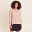 Chemise fluide manches longues rose femme