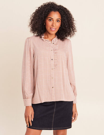 Chemise fluide manches longues rose femme