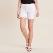 Short droit en jean blanc femme