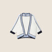Gilet manches 3/4 ajouré ecru femme