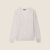 Pull en cachemire manches longues gris clair femme