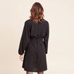 Robe courte col tunisien &agrave; paillettes noir femme