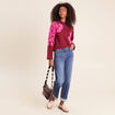 Pull col montant bordeaux femme