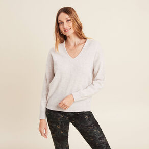 pull en cachemire manches longues gris clair femme Pull en cachemire manches longues gris clair femme