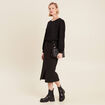 Jupe midi crayon noir femme
