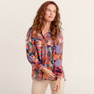 Chemise manches longues fluide orange femme