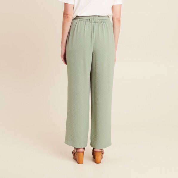 pantalon flou droit 78eme vert clair femme Pantalon flou droit 7/8ème vert clair femme
