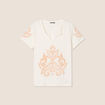 Top col tunisien ecru femme