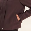 Veste ample courte col montant marron fonc&eacute; femme