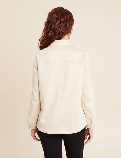 Veste suédine détails cloutés sable femme