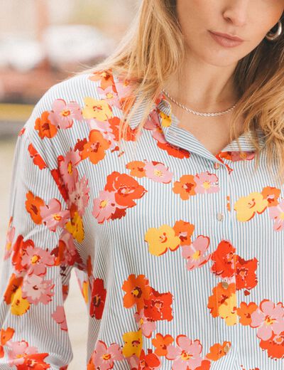 Chemise manches longues rouge clair femme