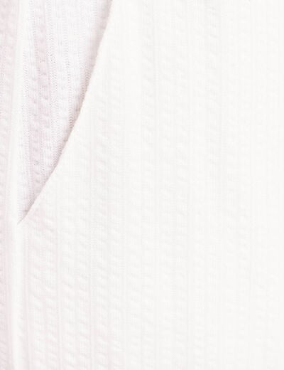 Pantalon large taille haute blanc femme