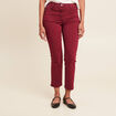 Pantalon droit taille haute 7/8ème bordeaux femme