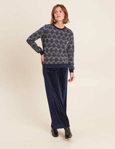 T-shirt manches longues bleu femme