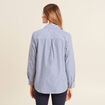 Chemise manches longues brod&eacute;e bleu femme